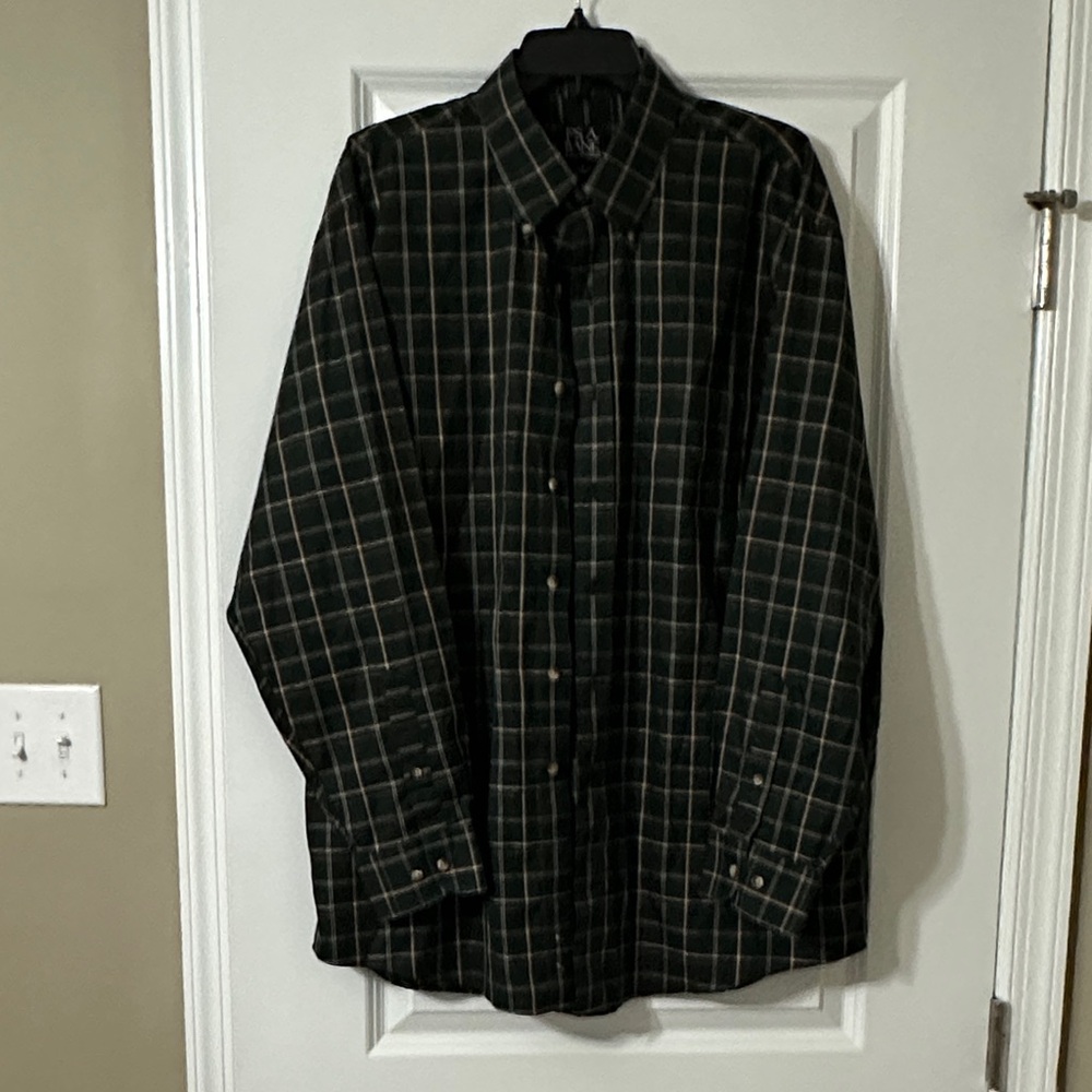 Jos. A. Bank Dark Green Plaid Men's Shirt